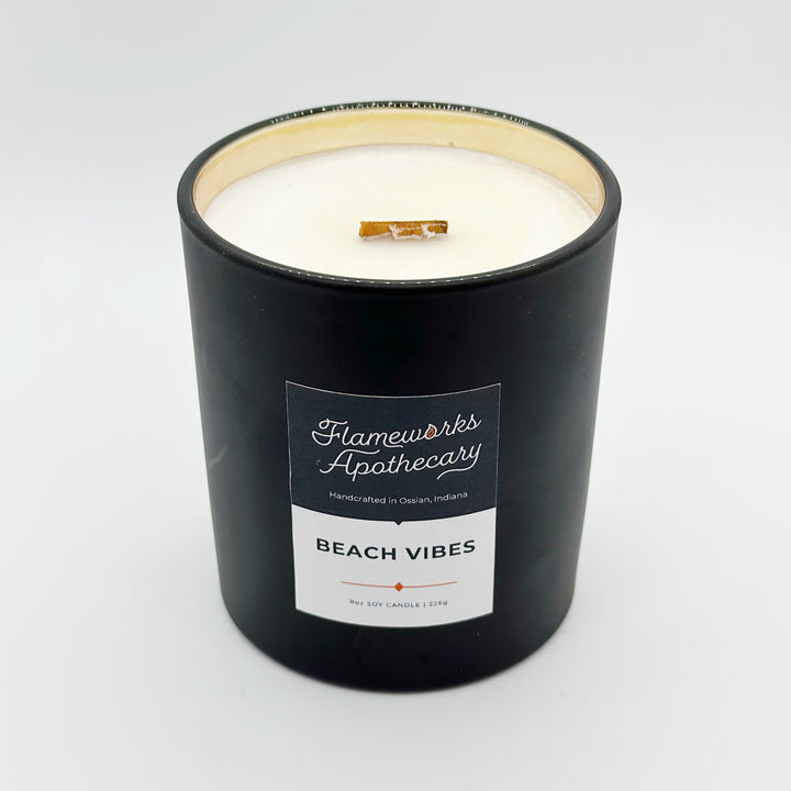 Beach Vibes 8 oz Black Matte Tumbler Jar Candle