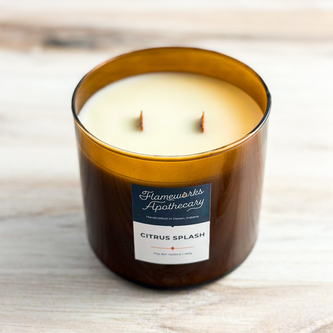Citrus Splash 17 oz Double Wick Amber Jar Candle
