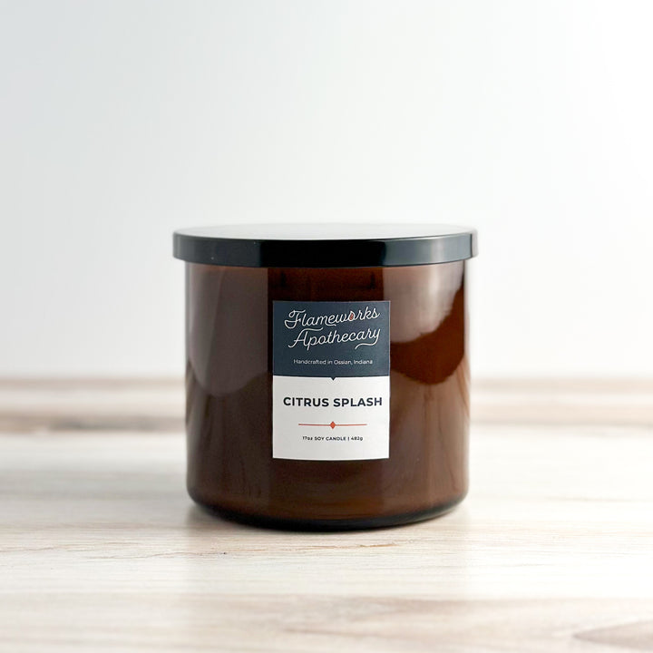 Citrus Splash 17 oz Double Wick Amber Jar Candle