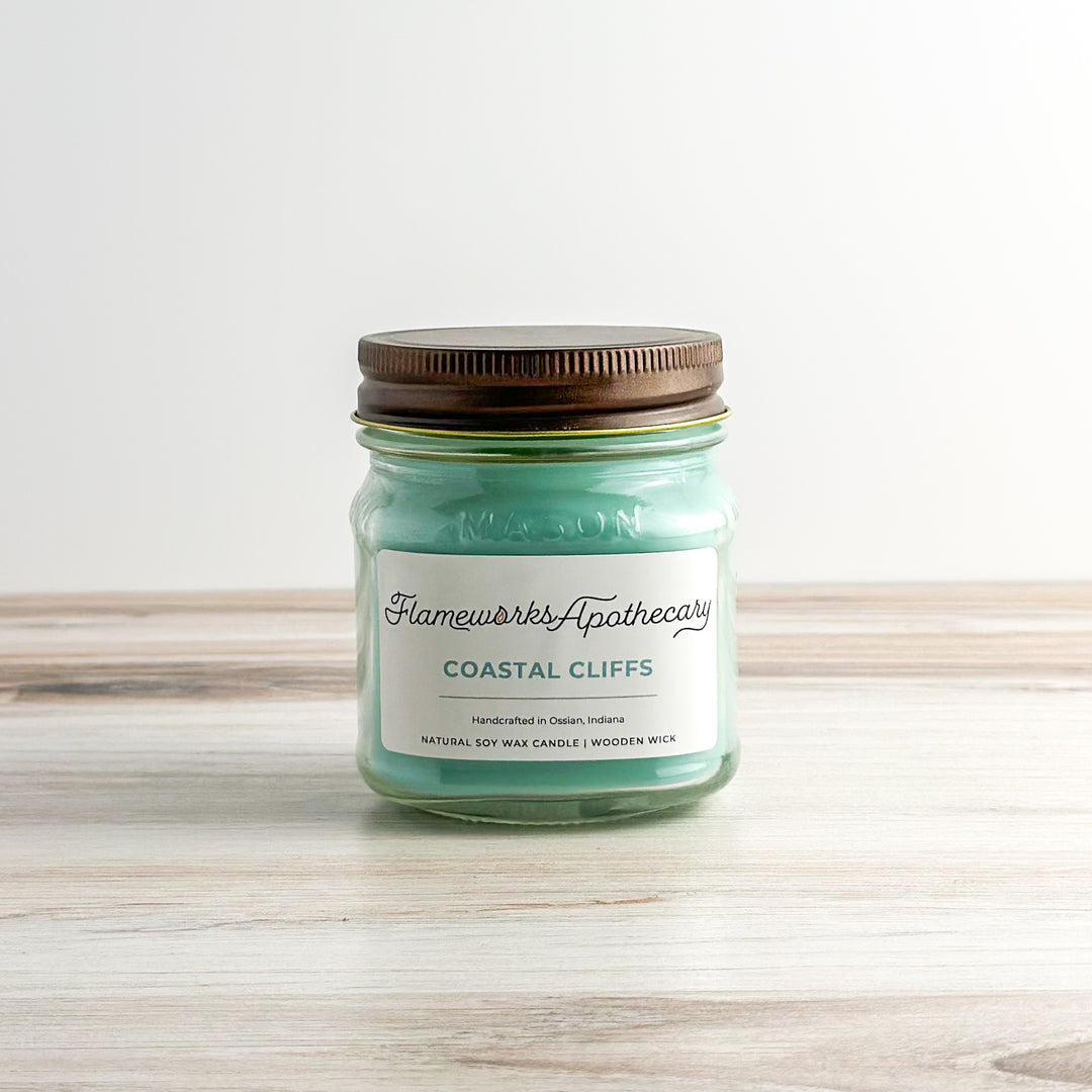 Coastal Cliffs 8 oz Mason Jar Candle