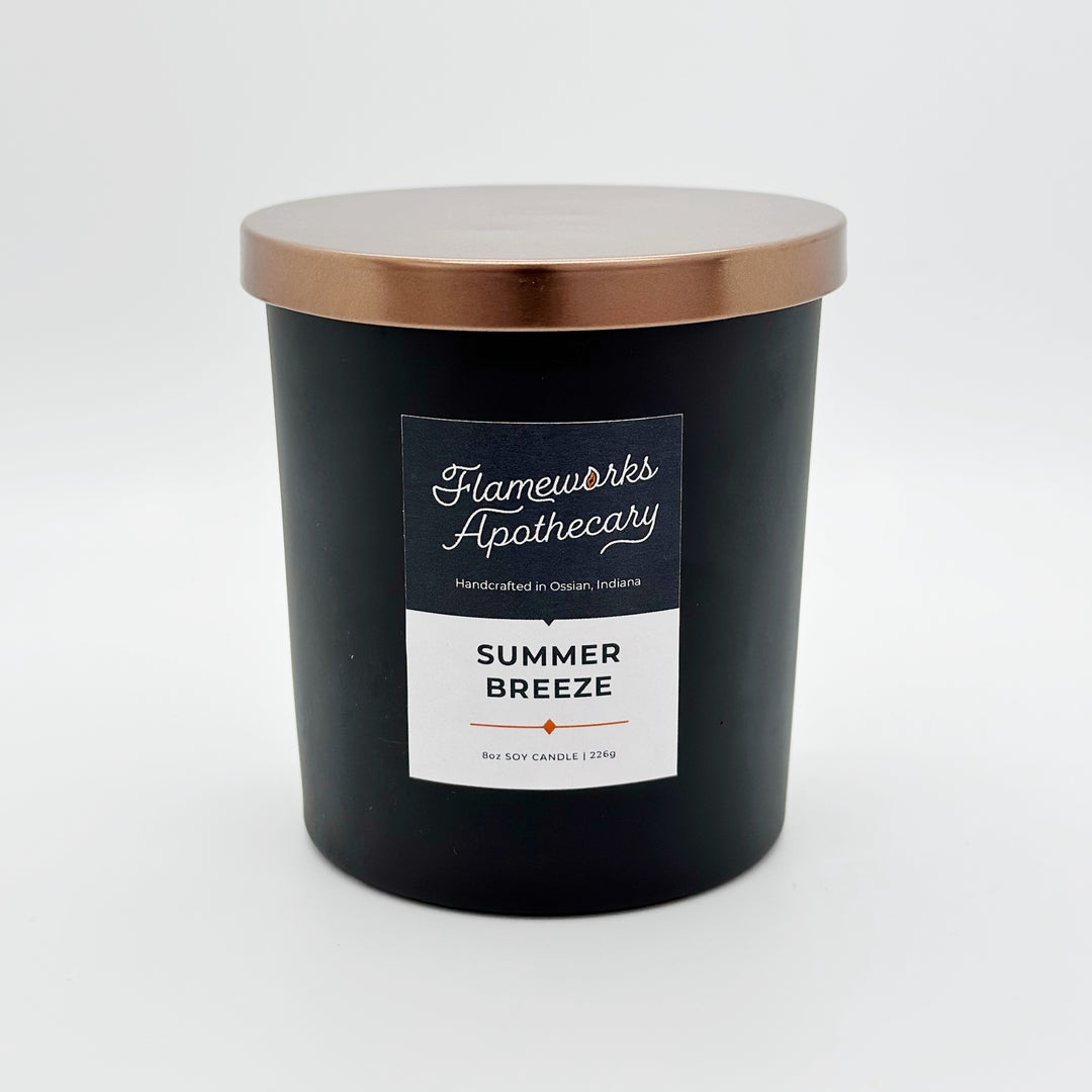 Summer Breeze 8 oz Black Matte Tumbler Jar Candle