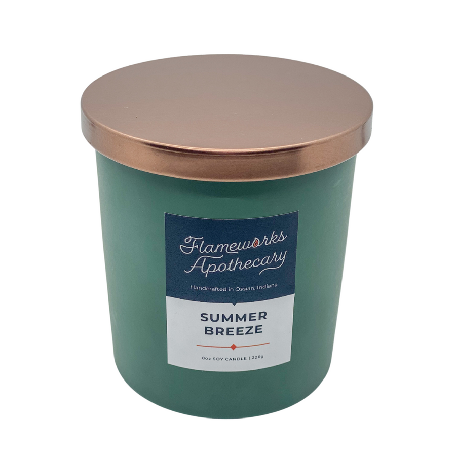 Summer Breeze 8 oz Green Matte Tumbler Jar Candle
