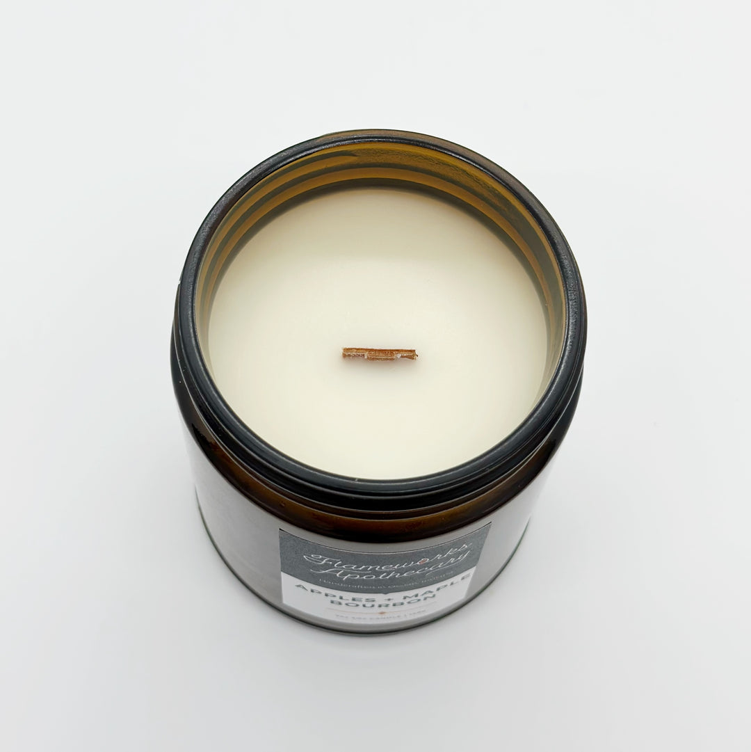 Apples + Maple Bourbon 7 oz Amber Jar Candle
