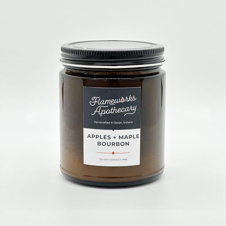 Apples + Maple Bourbon 7 oz Amber Jar Candle