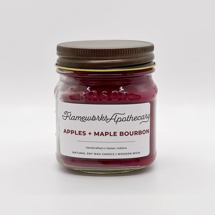 Apples + Maple Bourbon 8 oz Mason Jar Candle