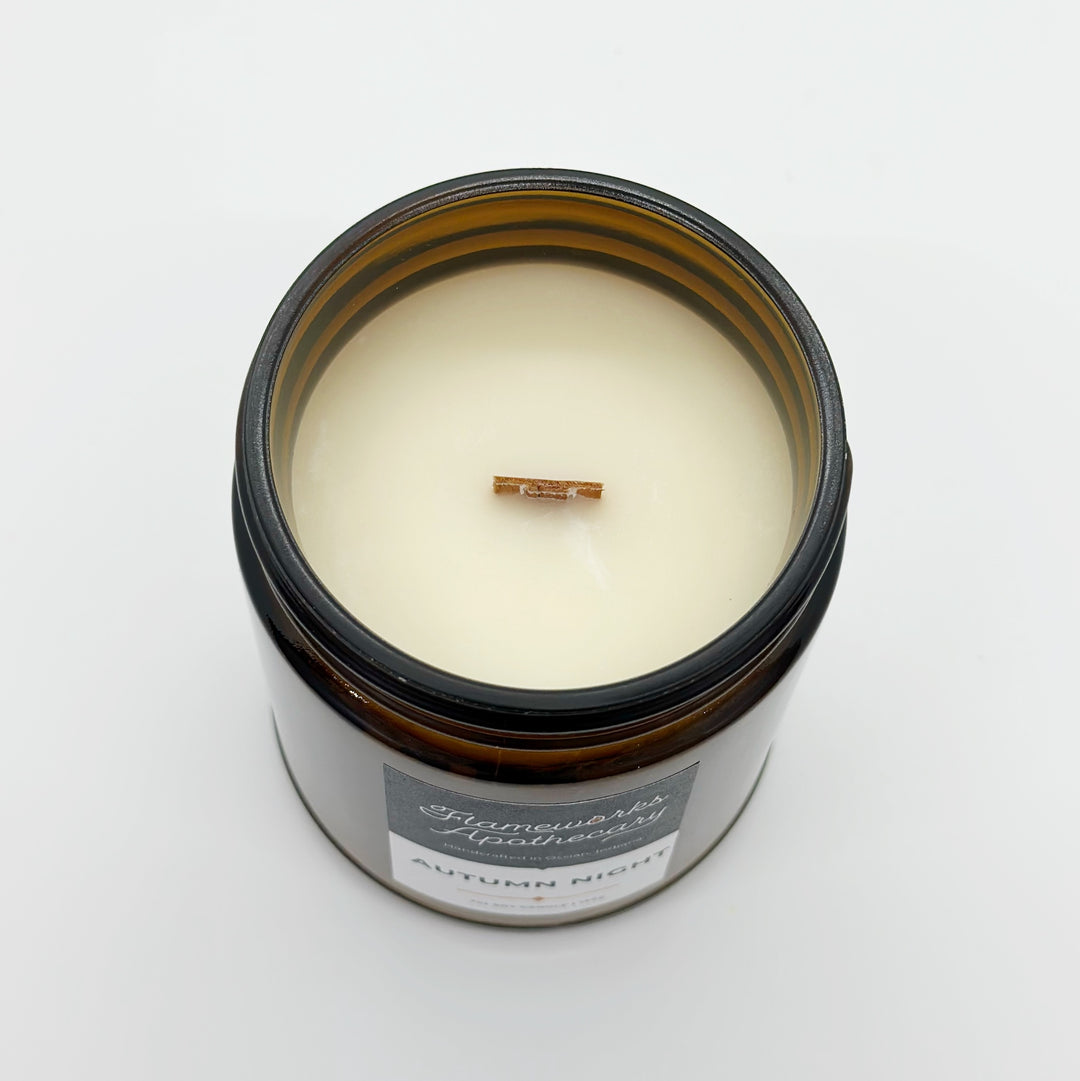 Autumn Night 7 oz Amber Jar Candle