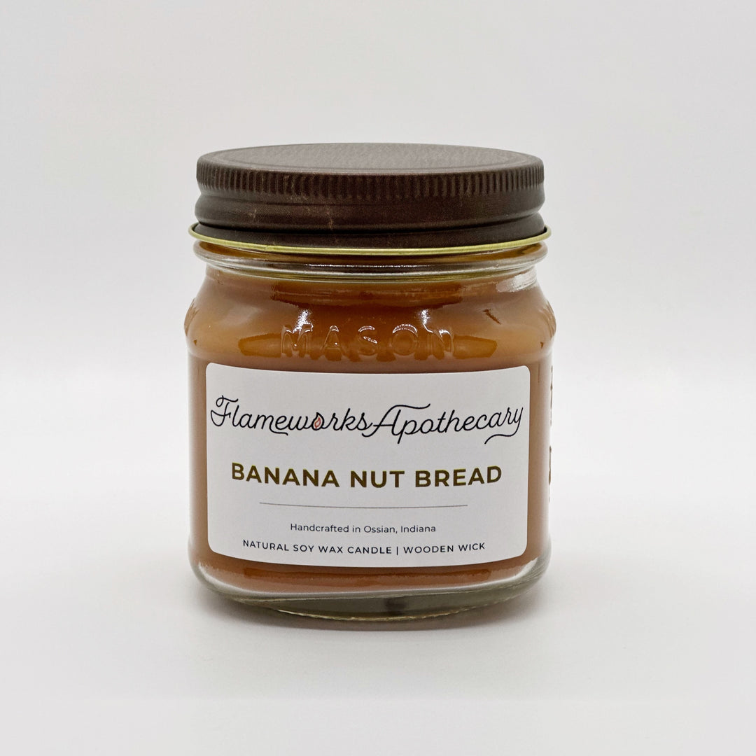 Banana Nut Bread 8 oz Mason Jar Candle
