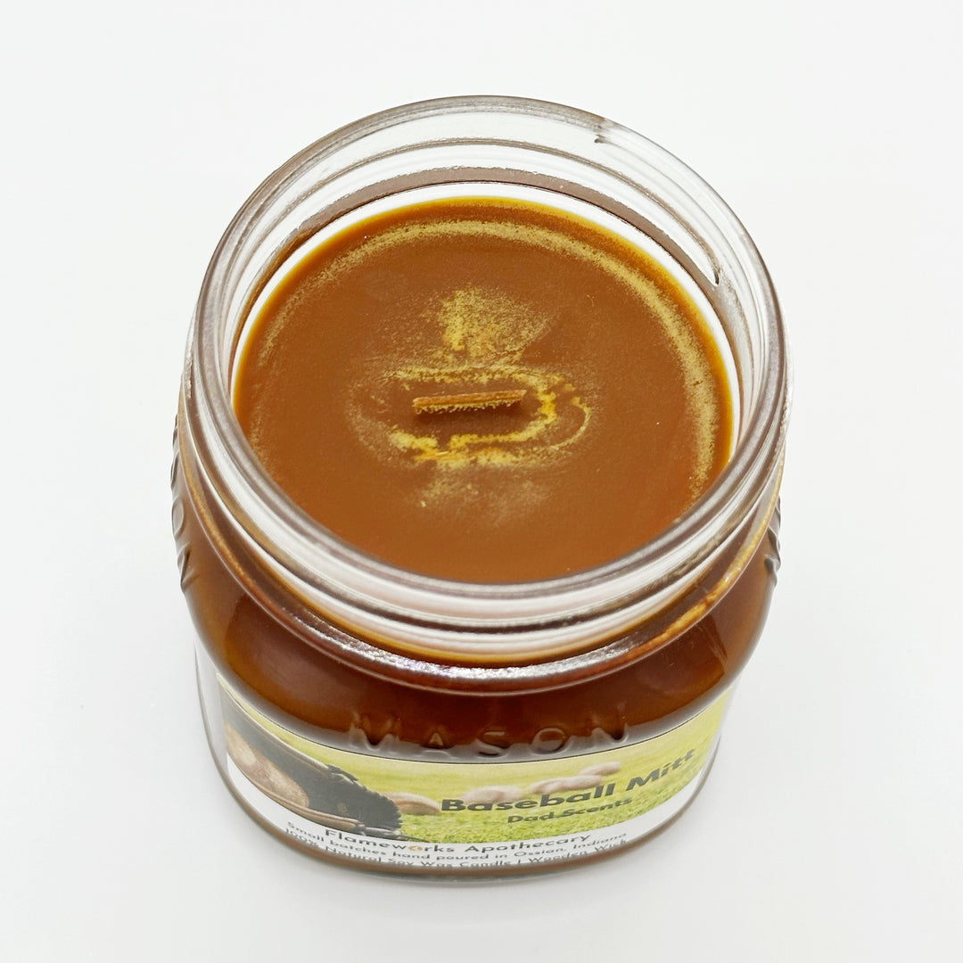 Baseball Mitt 8 oz Mason Jar Candle