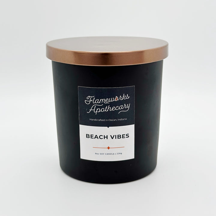 Beach Vibes 8 oz Black Matte Tumbler Jar Candle