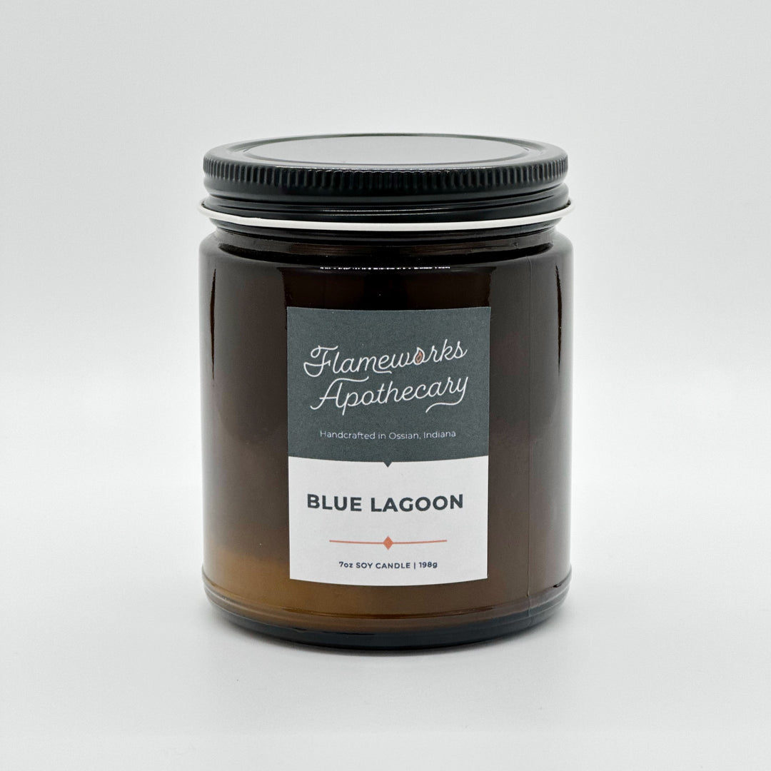 Blue Lagoon 7 oz Amber Jar Candle