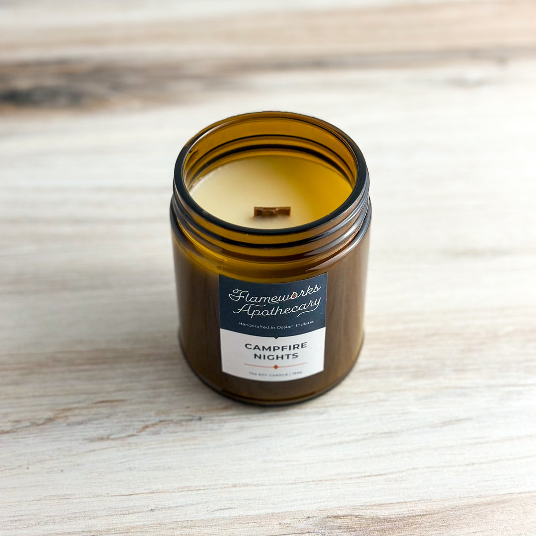 Campfire Nights 7 oz Amber Jar Candle