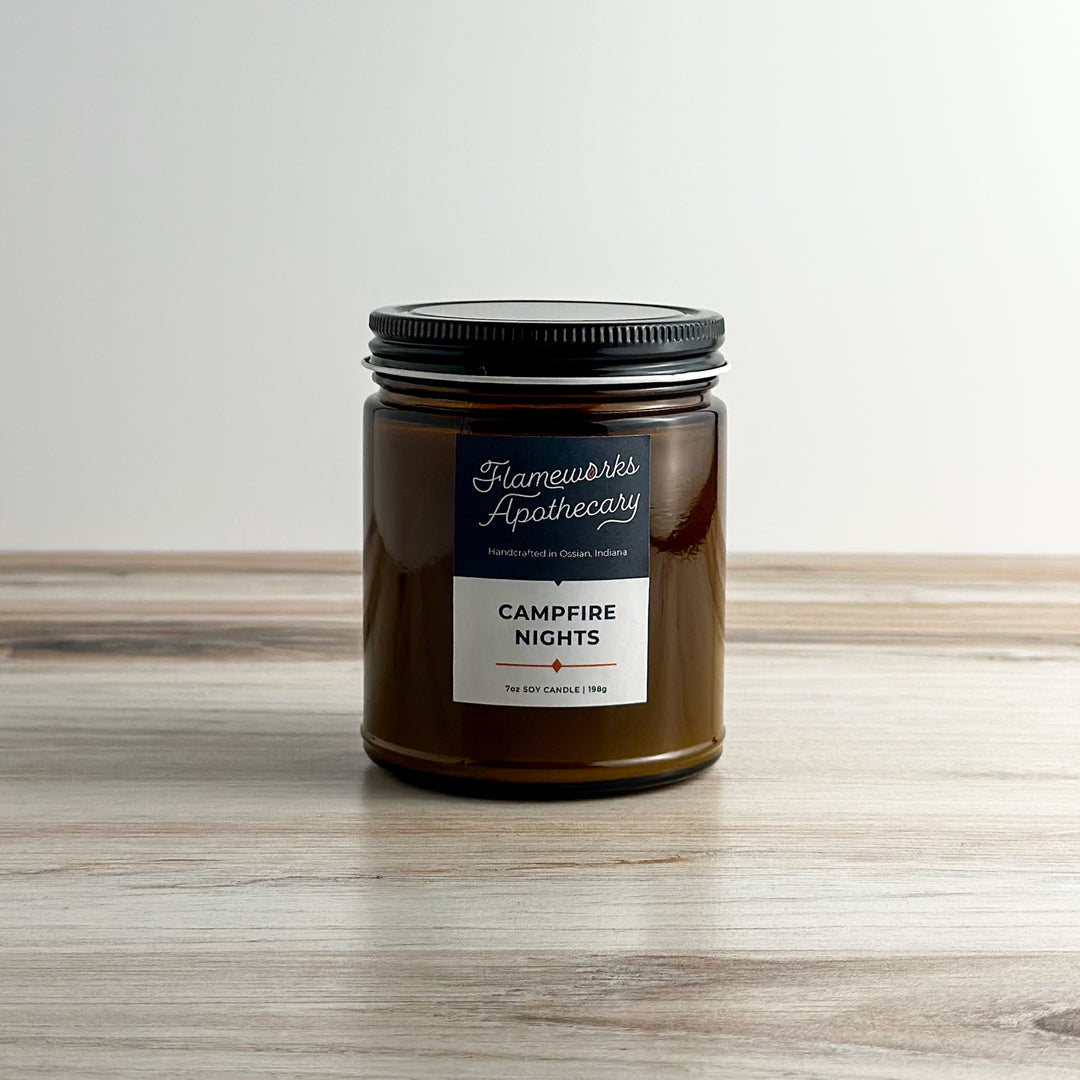 Campfire Nights 7 oz Amber Jar Candle