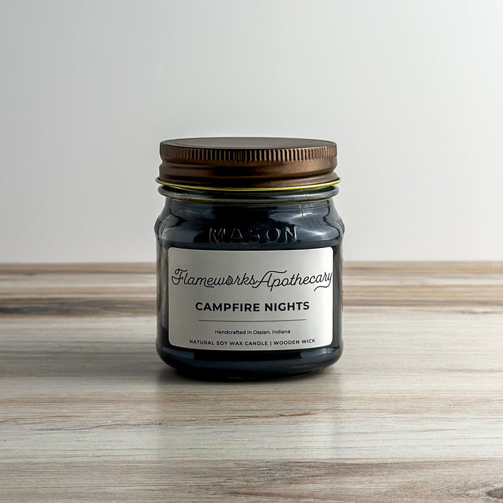 Campfire Nights 8 oz Mason Jar Candle