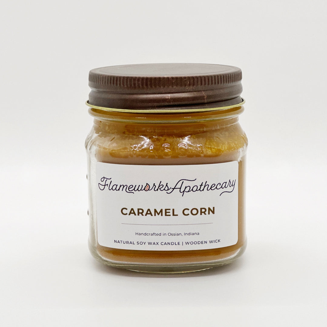 Caramel Corn 8 oz Mason Jar Candle