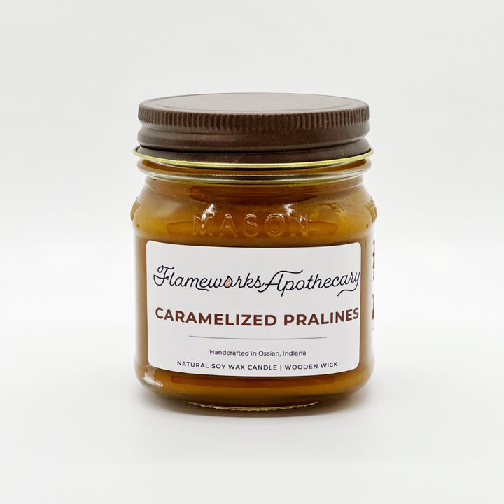 Caramelized Pralines 8 oz Mason Jar Candle