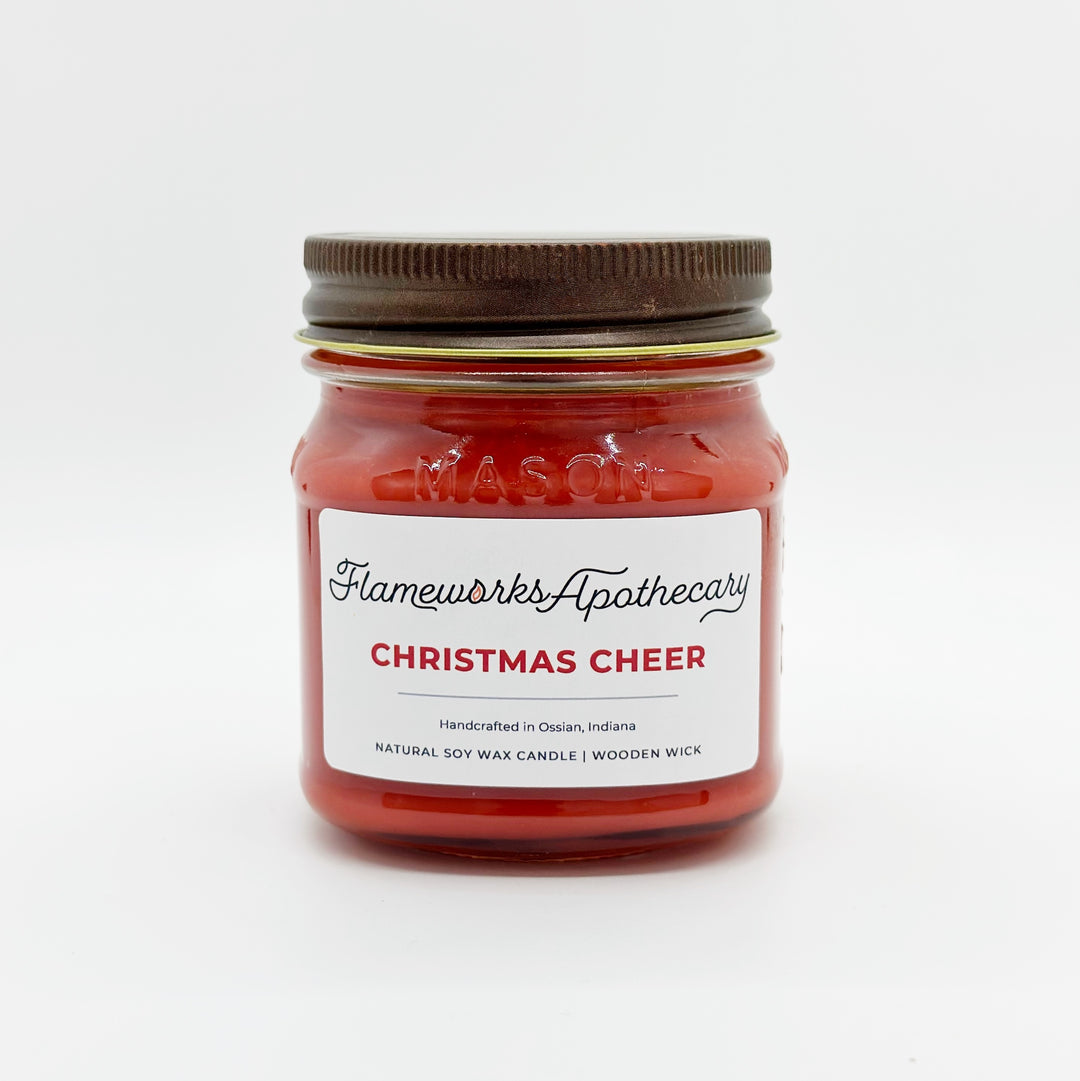 Christmas Cheer 8 oz Mason Jar Candle