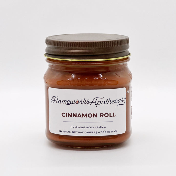 Cinnamon Roll 8 oz Mason Jar Candle