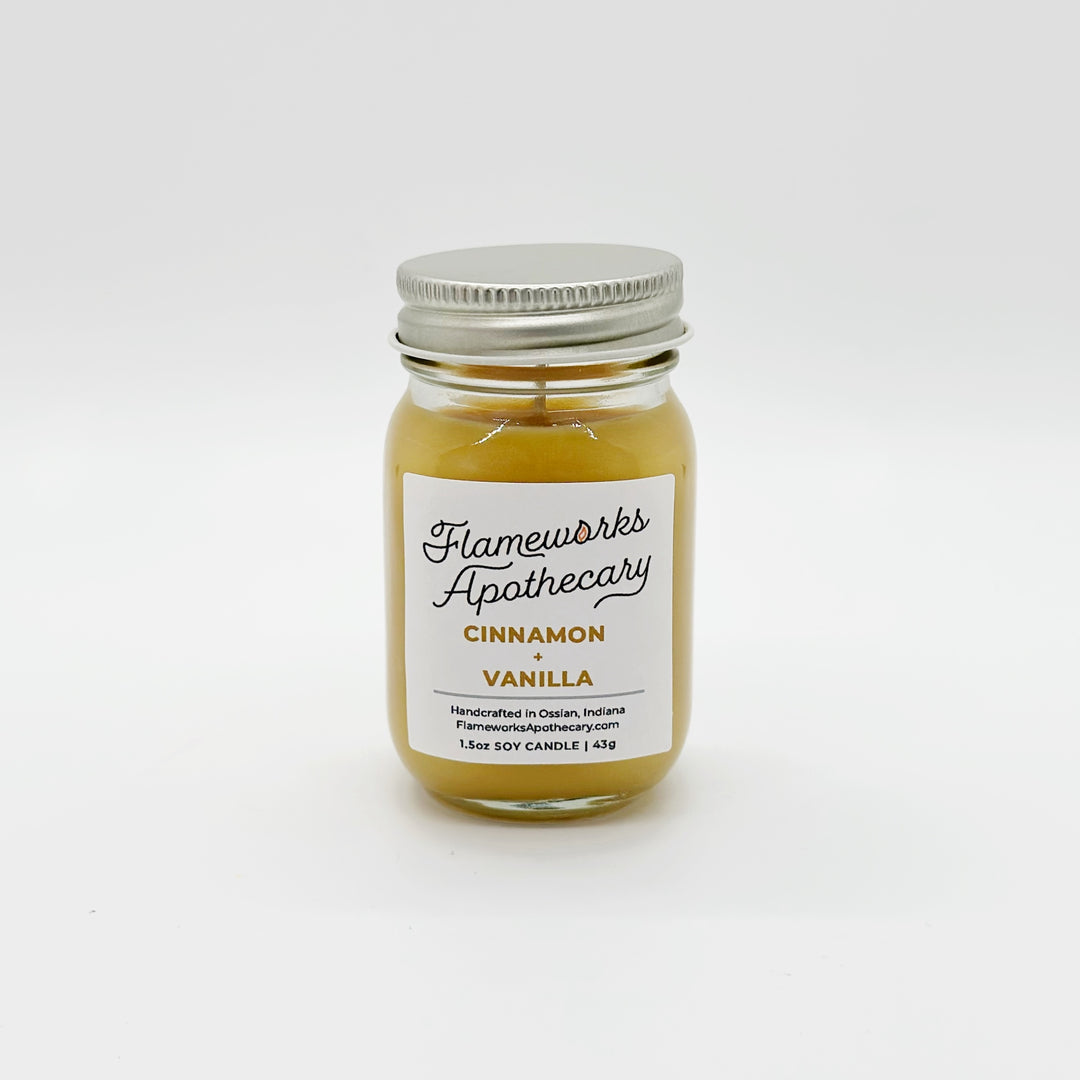 Cinnamon + Vanilla 1.5 oz Mini Mason Jar Candle