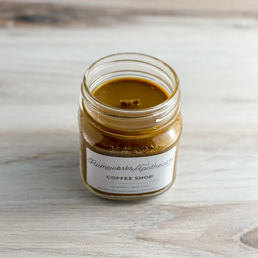 Coffee Shop 8 oz Mason Jar Candle