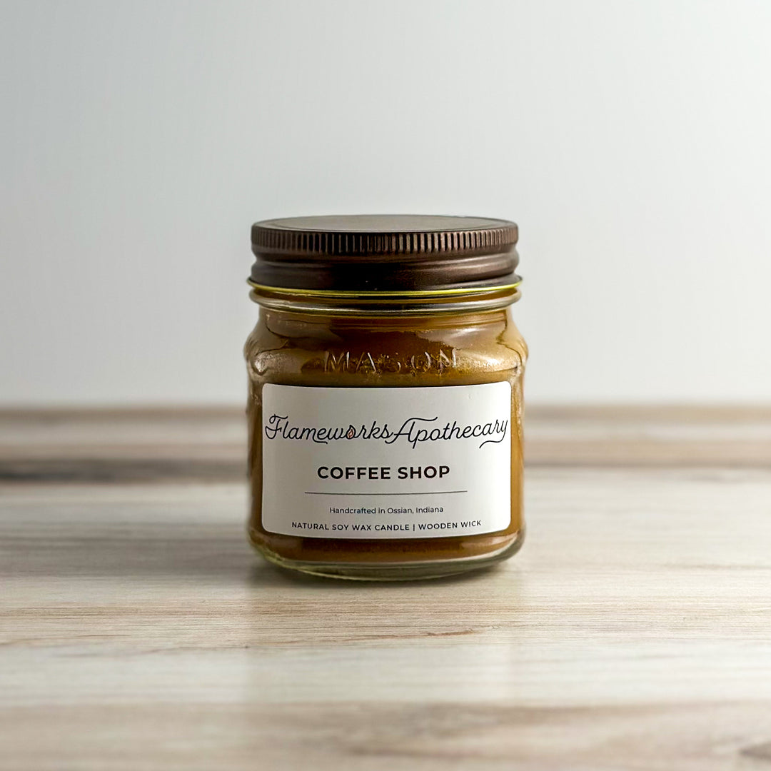 Coffee Shop 8 oz Mason Jar Candle