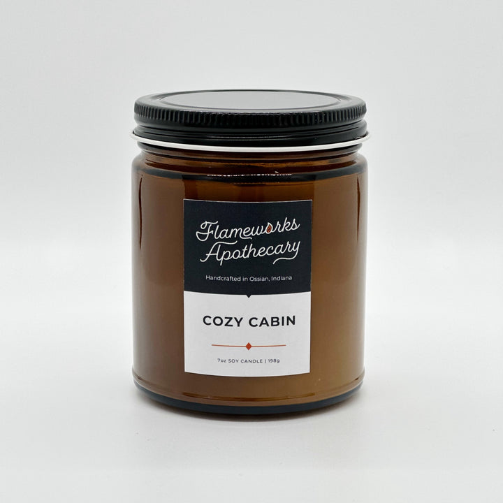 Cozy Cabin 7 oz Amber Jar Candle
