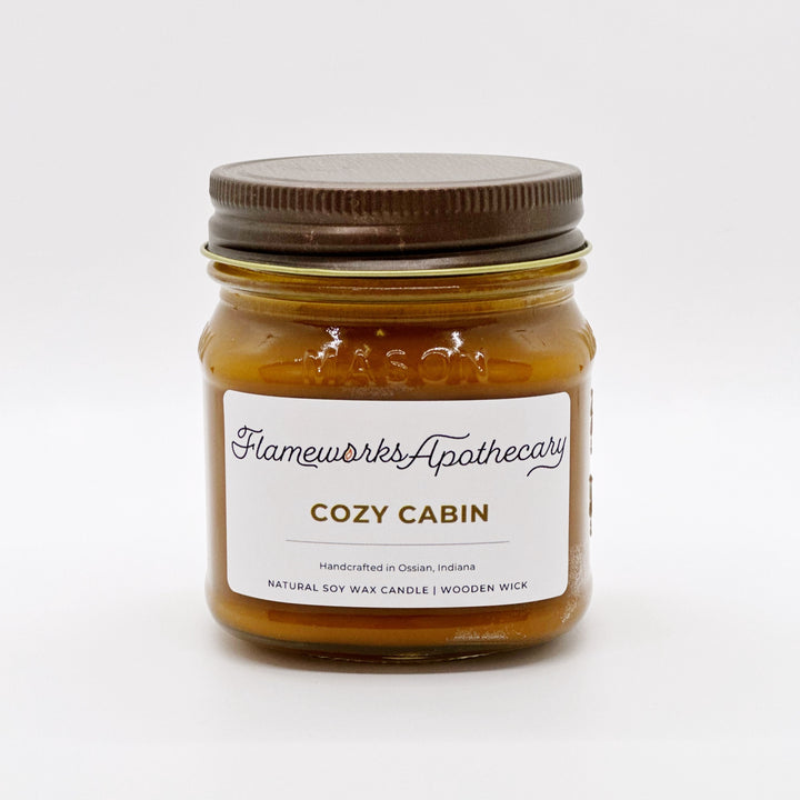 Cozy Cabin 8 oz Mason Jar Candle