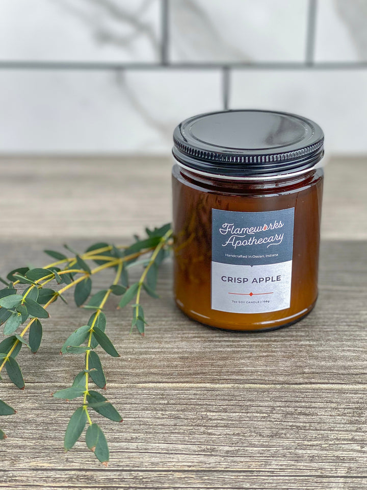 Crisp Apple 7 oz Amber Jar Candle