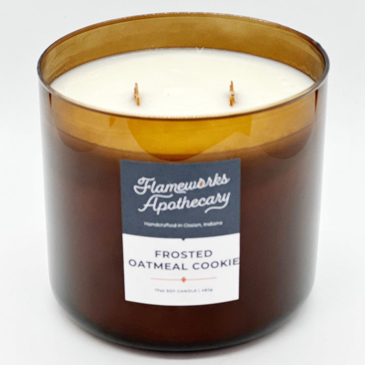 Frosted Oatmeal Cookie 17 oz Double Wick Amber Jar Candle