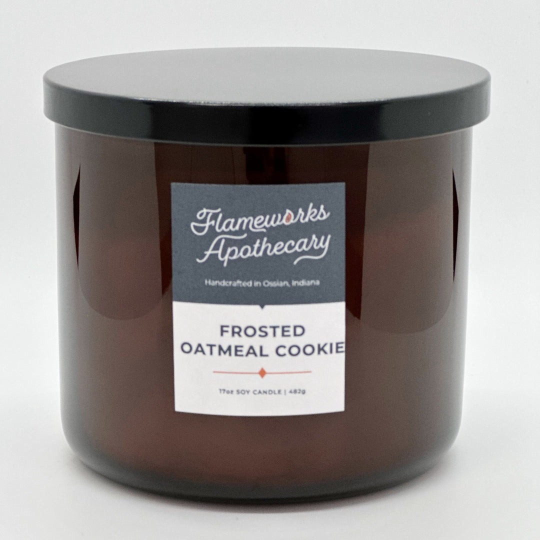 Frosted Oatmeal Cookie 17 oz Double Wick Amber Jar Candle