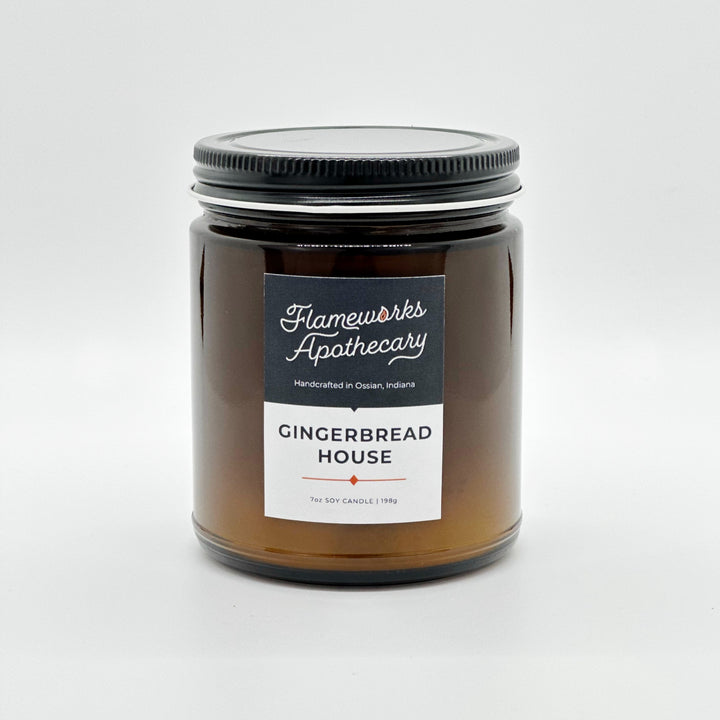 Gingerbread House 7 oz Amber Jar Candle