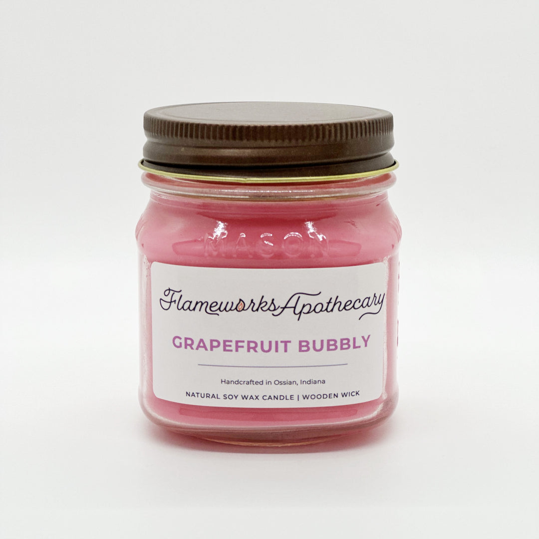 Grapefruit Bubbly 8 oz Mason Jar Candle