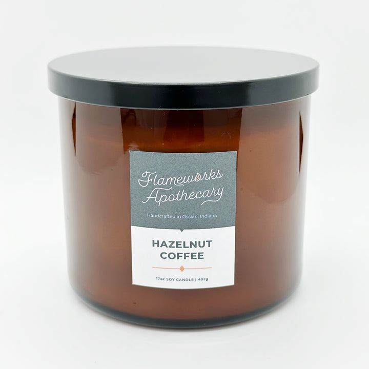 Hazelnut Coffee 17 oz Double Wick Amber Jar Candle