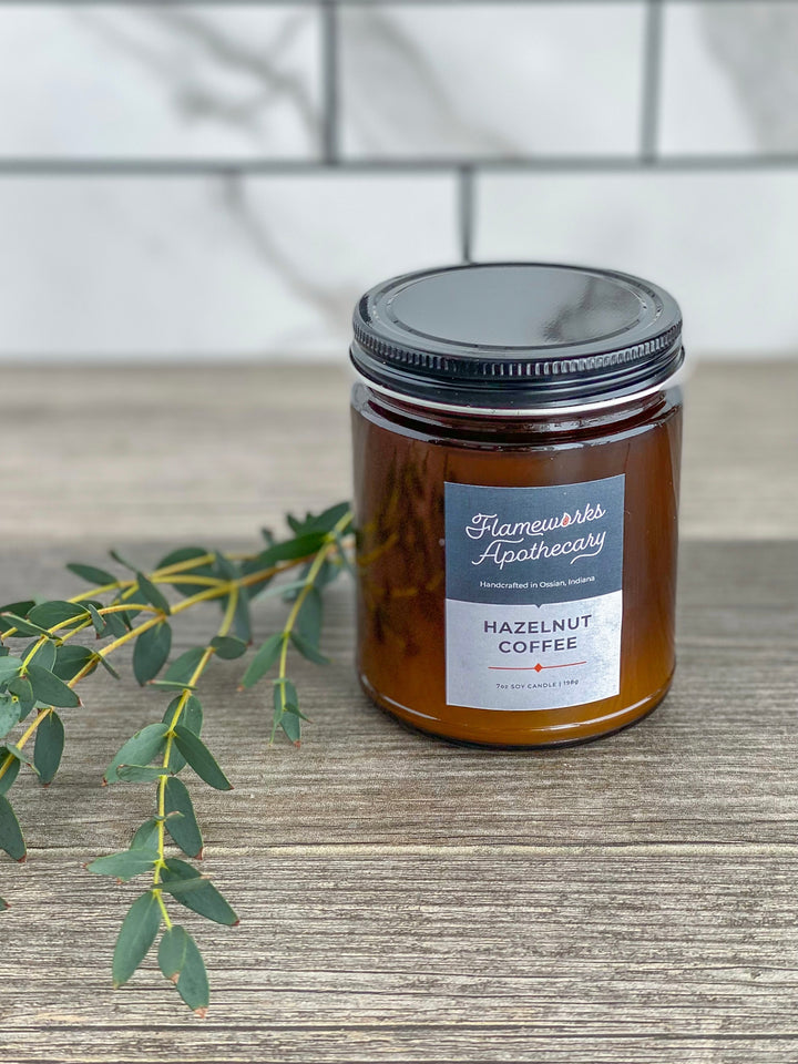 Hazelnut Coffee 7 oz Amber Jar Candle