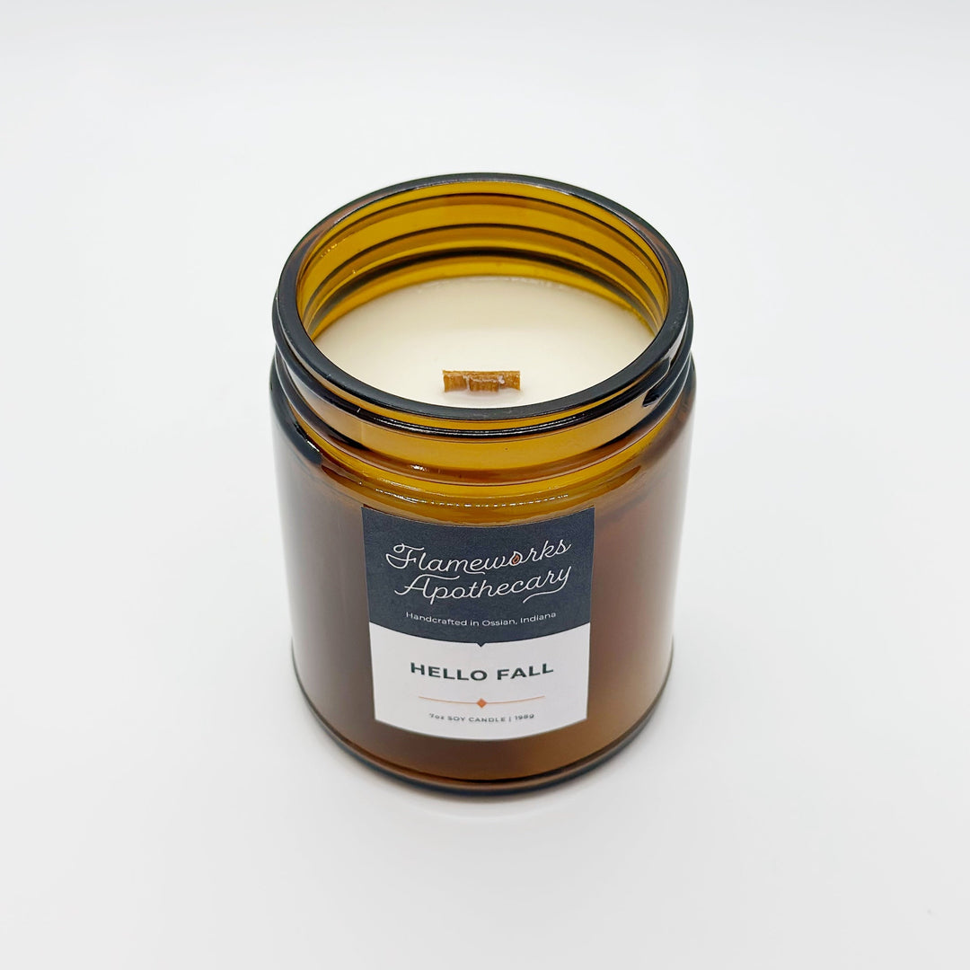 Hello Fall 7 oz Amber Jar Candle