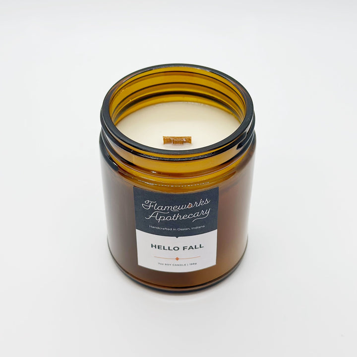 Hello Fall 7 oz Amber Jar Candle