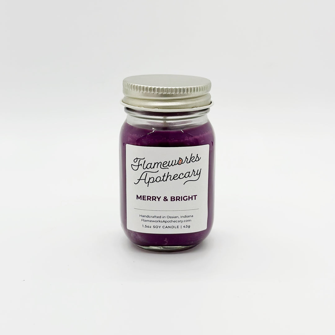Merry & Bright 1.5 oz Mini Mason Jar Candle