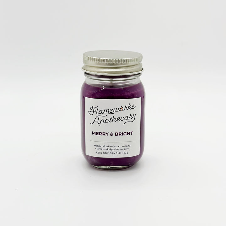 Merry & Bright 1.5 oz Mini Mason Jar Candle