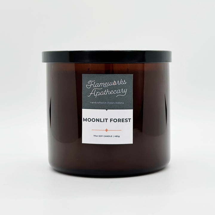 Moonlit Forest 17 oz Double Wick Amber Jar Candle