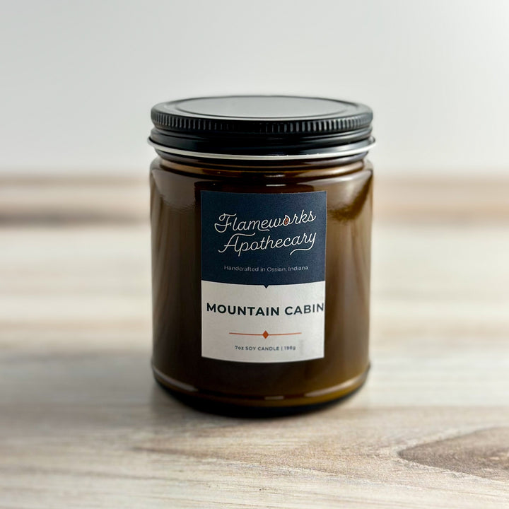 Mountain Cabin 7 oz Amber Jar Candle