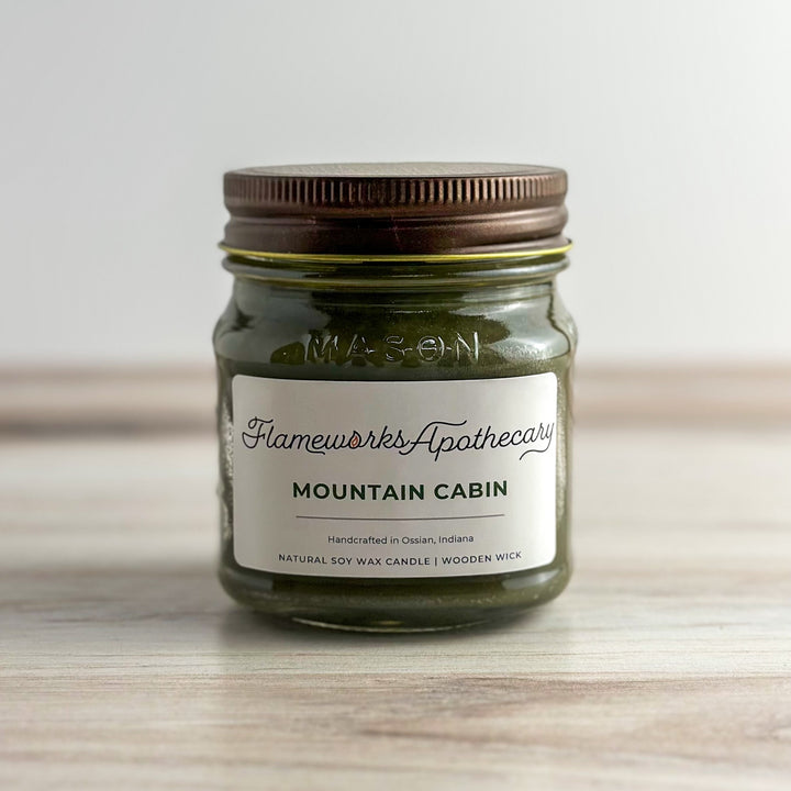 Mountain Cabin 8 oz Mason Jar Candle