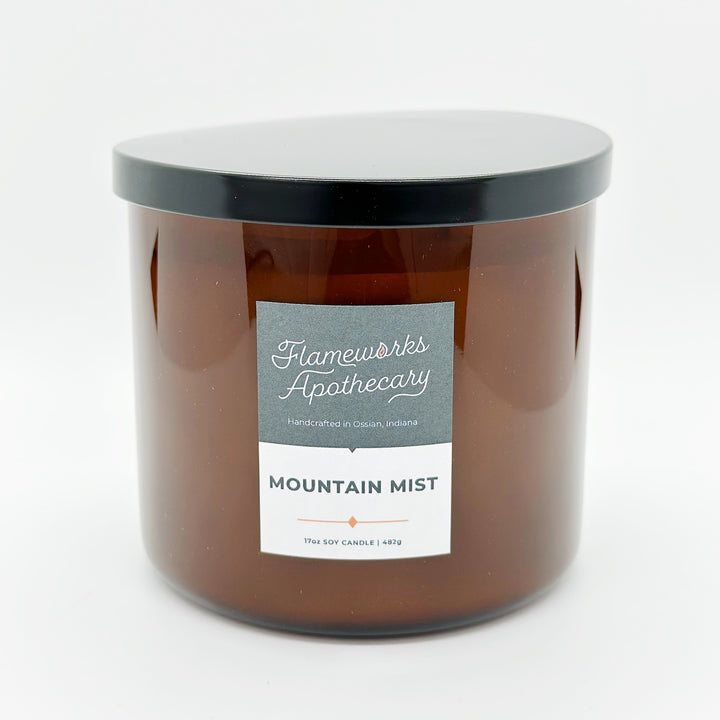 Mountain Mist 17 oz Double Wick Amber Jar Candle