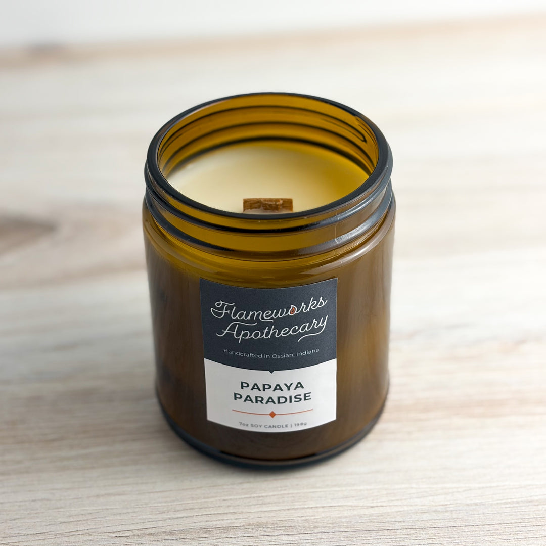 Papaya Paradise 7 oz Amber Jar Candle