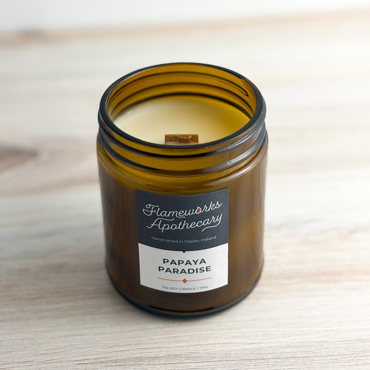 Papaya Paradise 7 oz Amber Jar Candle