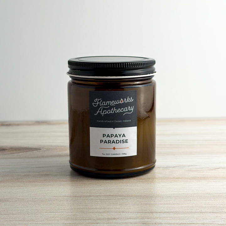 Papaya Paradise 7 oz Amber Jar Candle