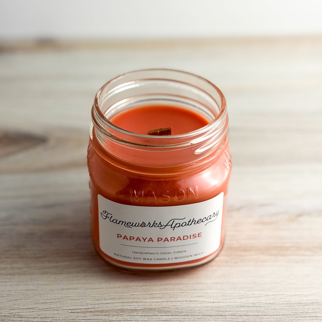 Papaya Paradise 8 oz Mason Jar Candle