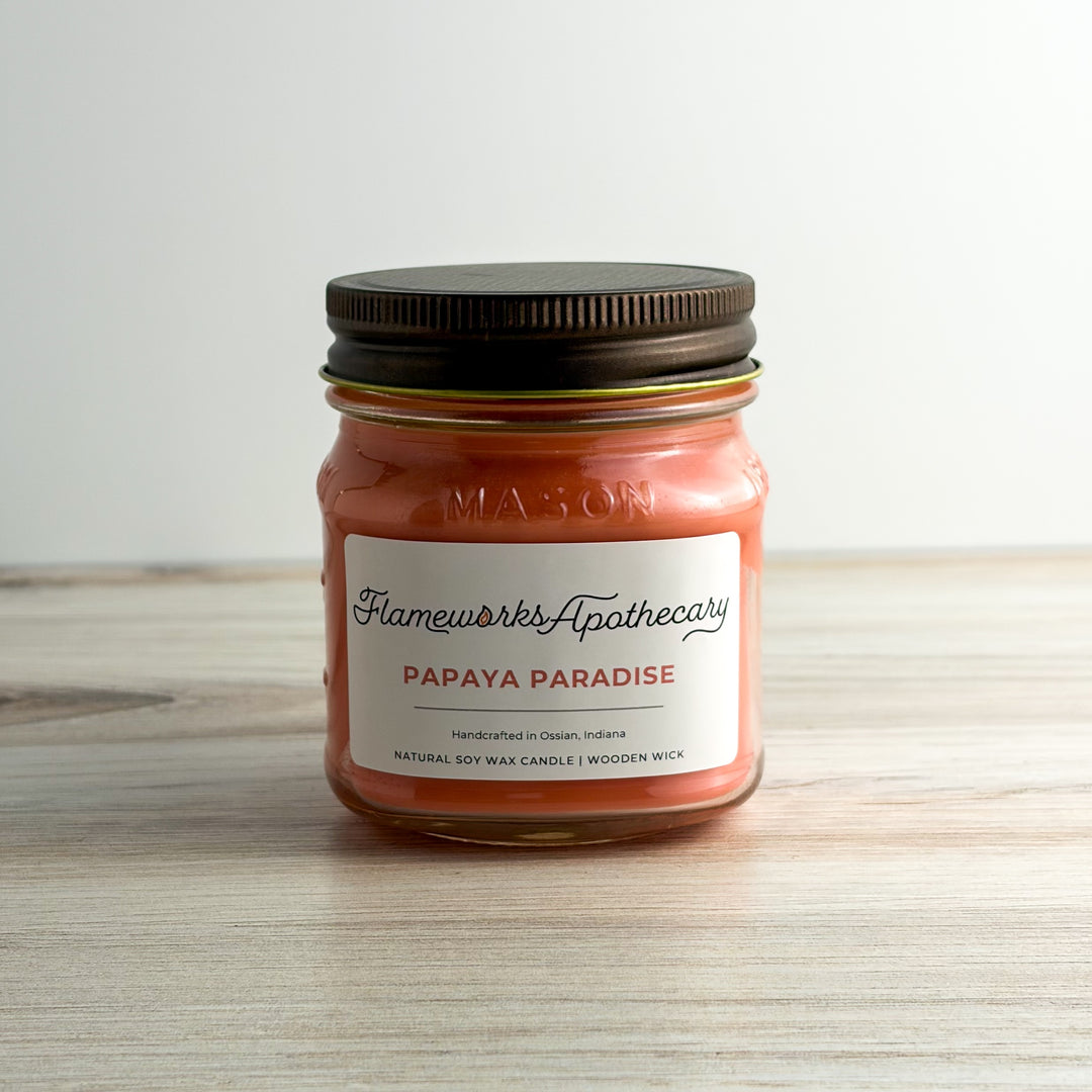 Papaya Paradise 8 oz Mason Jar Candle