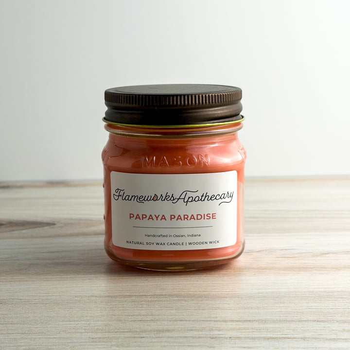 Papaya Paradise 8 oz Mason Jar Candle