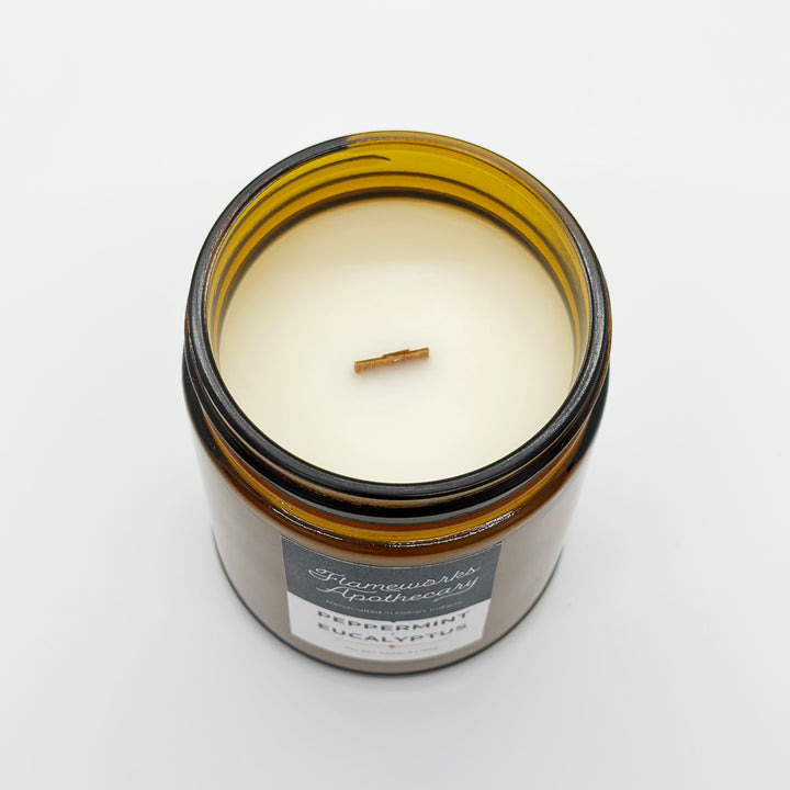 Peppermint + Eucalyptus 7 oz Amber Jar Candle