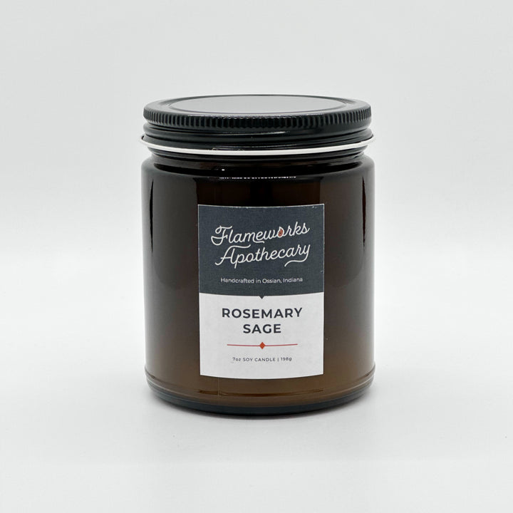 Rosemary Sage 7 oz Amber Jar Candle