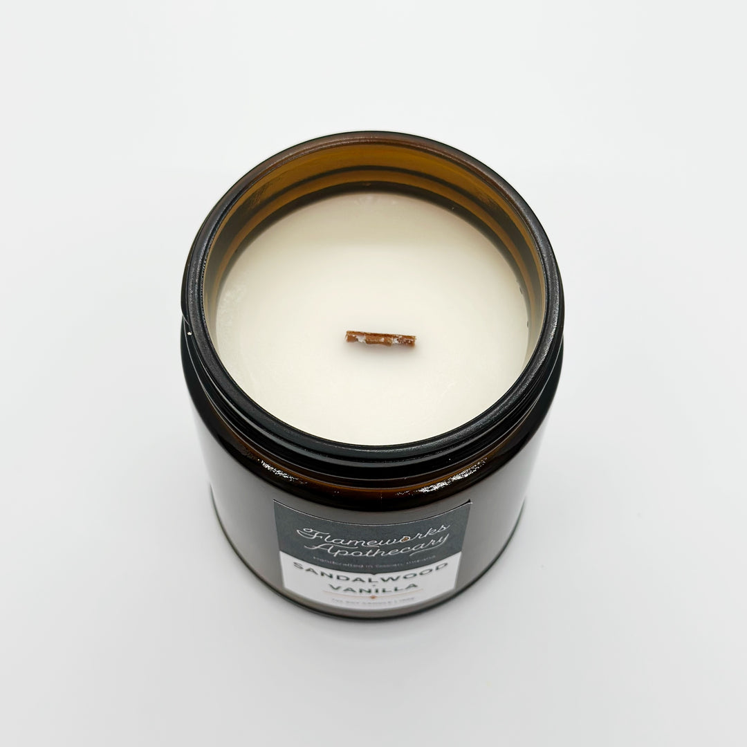 Sandalwood + Vanilla 7 oz Amber Jar Candle